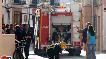 imagen de simulacro de incendio en Miguelturra