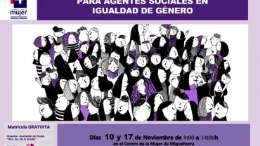 imagen del cartel anunciador del taller de agentes de igualdad en Miguelturra, noviembre 2018