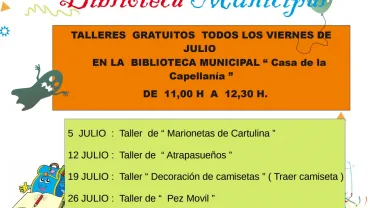 imagen del cartel editado para difundir las actividades en julio de 2019