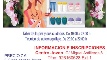 imagen del cartel de los talleres de estética del Área de Juventud, junio y julio 2015