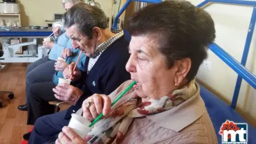 imagen de una de las sesiones del taller de fisioterapia respiratoria