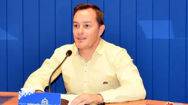 imagen del concejal Diego Rodríguez Tercero durante la rueda de prensa, septiembre 2019