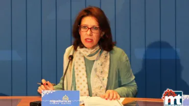 imagen de la alcaldesa Victoria Sobrino durante la rueda de prensa, diciembre 2016