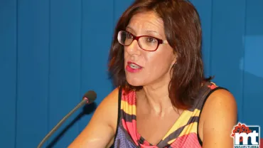 imagen de la alcaldesa Victoria Sobrino en rueda de prensa, 5 agosto 2016