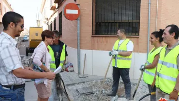 imagen de visita institucional a las obras en Miguelturra, septiembre 2017