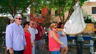 imagen de la procesión de la Virgen Blanca, Peralvillo, agosto 2018, imagen de Vicente Yerves Herrera
