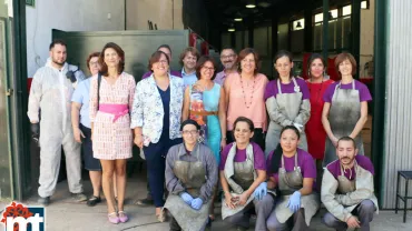 imagen de la visita institucional al taller de empleo, septiembre 2016