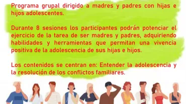 imagen cartel Vivir la adolescencia en familia, mayo 2020