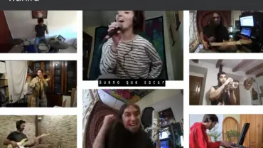 imagen de componentes del grupo Wahira trabajando en común a través de las nuevas tecnologías e internet, abril 2020