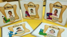 imagen de los libros personales en la escuela infantil Pelines, Miguelturra 2021