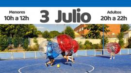 imagen del cartel Futbol Burbuja, Miguelturra julio de 2021