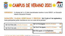 imagen cartel campus verano 2021 bienestar social Miguelturra
