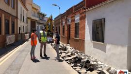 imagen durante la visita a las obras, julio de 2021