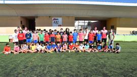 imagen en el clinic de fútbol, verano 2021 Miguelturra