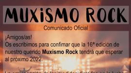 imagen comunicado suspensión Muxismo Rock 2021, Miguelturra