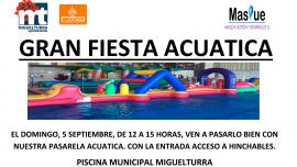 evento imagen de la fiesta acuática en la piscina municipal, Miguelturra septiembre 2021