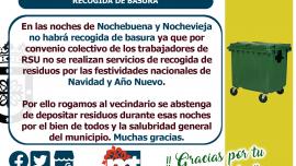 anuncio sin recogida basura, diciembre 2021