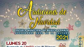 cartel audiciones Navidad 2021 Escuela Música