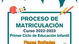 cartel matriculación escuelas infantiles 2022-2023