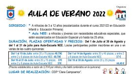 imagen cartel aula de verano 2022 Miguelturra