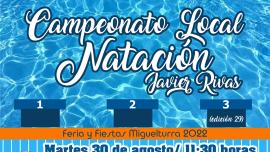 cartel campeonato local natación 2022 ferias