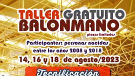 cartel taller balonmano verano 2023