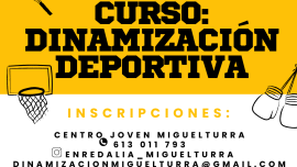 Cartel Curso Dinamización Deportiva, Juventud Octubre de 2023 en Miguelturra