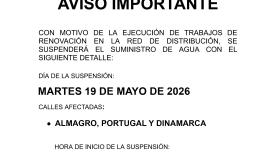 Corte suministro agua 19 de mayo de 2026, Miguelturra