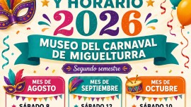 Horarios Museo del Carnaval, segundo semestre, Miguelturra 2026