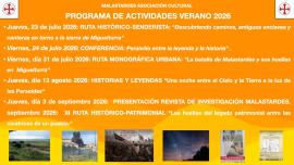 Programación verano Asociación Cultural Malastardes, Miguelturra julio de 2026