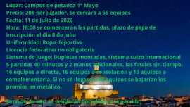 Cartel torneo petanca, Miguelturra julio 2026