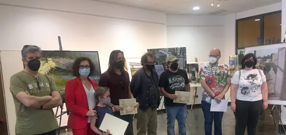 imagen de la entrega de premios del concurso de pintura rápida, Miguelturra mayo de 2021