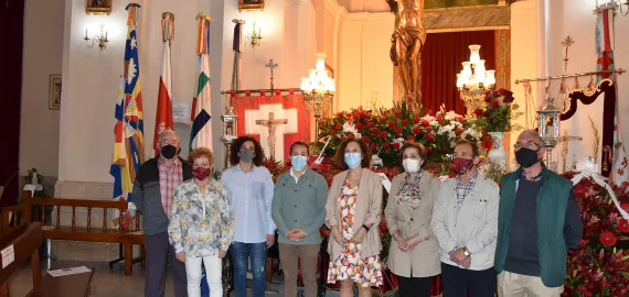 imagen de la ofrenda floral al Santísimo Cristo de la Misericordia,  7 de mayo de 2021