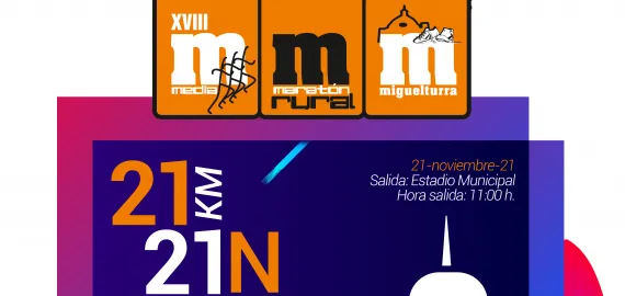 imagen del cartel de la Media Maratón Rural Villa Miguelturra 2021