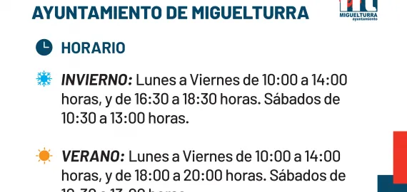 imagen cartel horarios del Punto Limpio de Miguelturra, año 2021 2022