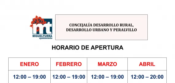 imagen cartel horarios definitivos apertura parques infantiles vallados en Miguelturra