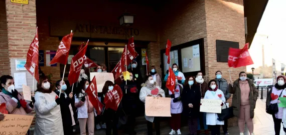 manifestación colectivo ayuda a domicilio, enero 2022