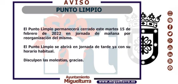 aviso punto limpio, 2022-02-15