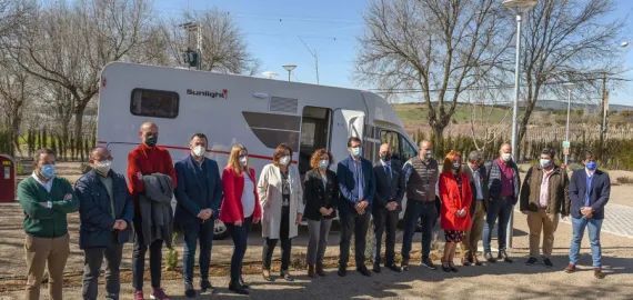 inauguración área autocaravanas Peralvillo, febrero 2022