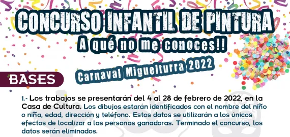 Cartel Concurso Pintura Carnaval 2022, diseño portal web municipal