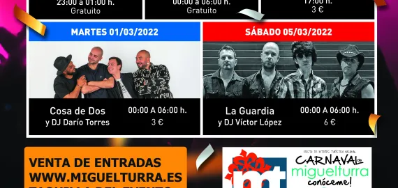 Eventos musicales Carnaval 2022 Miguelturra