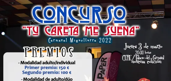 Cartel concurso "Tu Careta me Suena" Carnaval 2022