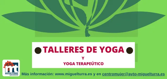 imagen cartel cursos Yoga y Yoga terapéutico, febrero 2022