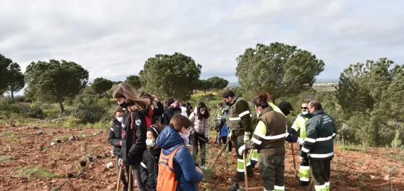 imagen de la celebración del día del árbol, Miguelturra marzo 2022