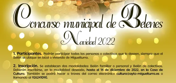 Cartel concurso belenes 2022, diseño portal web municipal