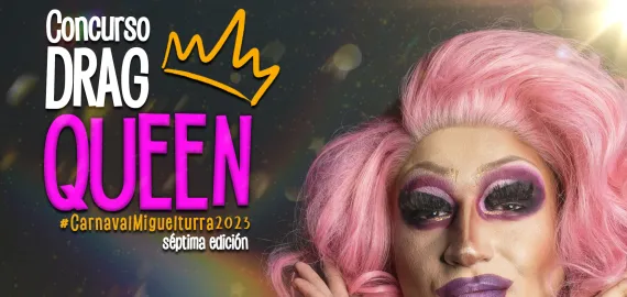 Cartel Concurso Drag Queen Carnaval 2023, diseño portal web con imágenes de Freepik