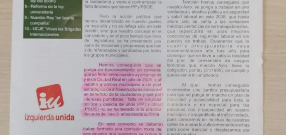 imagen enviada por IU Podemos el 21 de febrero de 2024