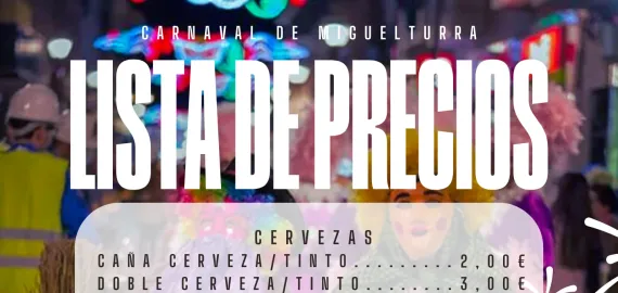 lista precios carnaval 2024