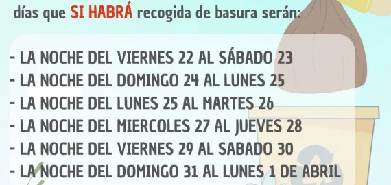 horarios recogida basura Semana Santa 2024