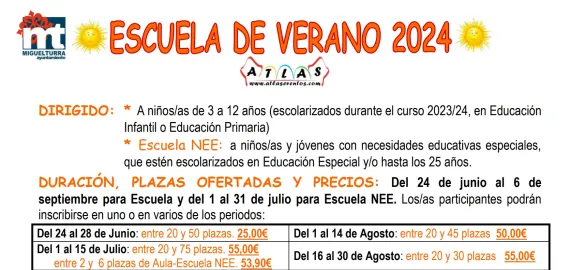 cartel escuela de verano 2024